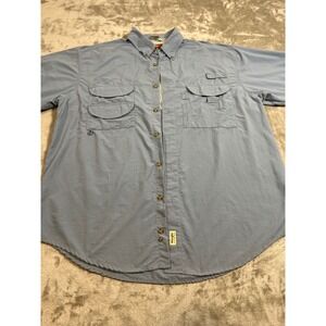 Wrangler Hero Outdoor Gear Mens Large Blue Nylon Fishing Utility Shirt WOG00SB